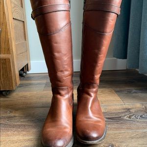 Frye Molly button tall boots sz 9.5 Cognac wide leg